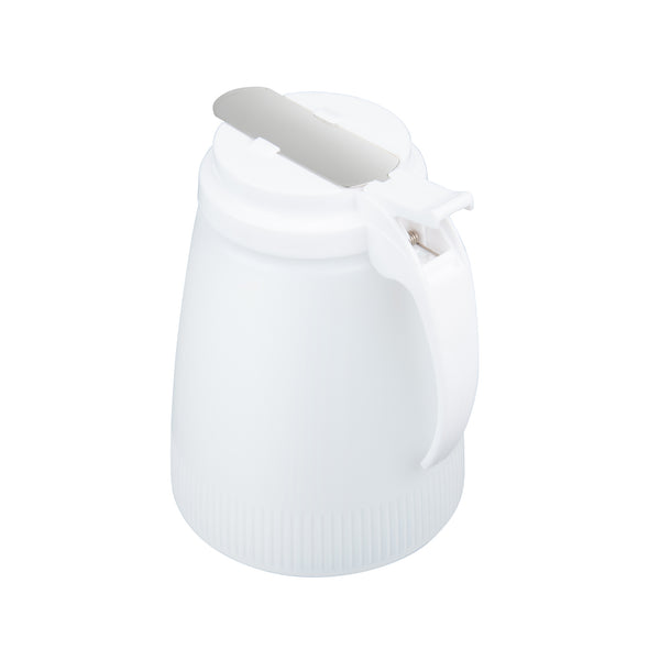 Restaurantware Chef 101 48 Oz White Plastic All Purpose / Syrup Dispenser - 5 3/4" X 5" X 6 3/4" - 10 Count Box