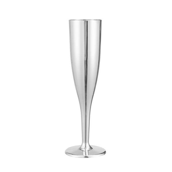 Restaurantware Chef 101 5 Oz Mirrored Plastic Champagne Flute - 2" X 2" X 8" - 100 Count Box