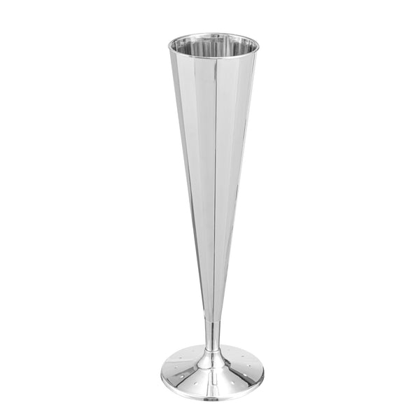 Restaurantware Chef 101 5 Oz Mirrored Plastic Champagne Flute - Vertical Cut - 2" X 2" X 8 1/2" - 100 Count Box