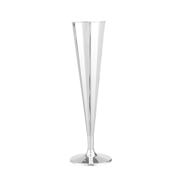 Restaurantware Chef 101 5 Oz Mirrored Plastic Champagne Flute - Vertical Cut - 2" X 2" X 8 1/2" - 100 Count Box