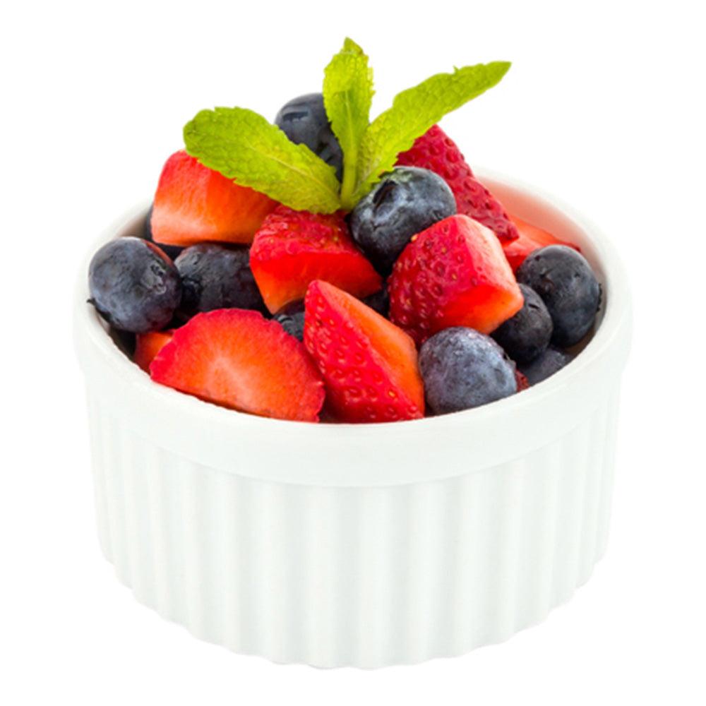 restaurantware Chef 101 5 oz Round White Porcelain Mini Ramekin - 3" x 3" x 1 1/2" - 10 count box
