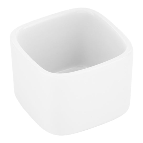 Restaurantware Chef 101 5 Oz Square White Porcelain Medium Quadratto Cup - 2 1/4" X 2 1/4" X 2" - 10 Count Box