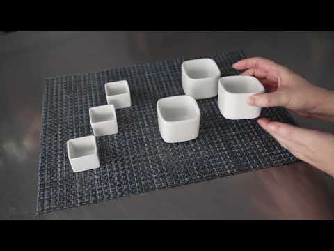 Restaurantware Chef 101 5 Oz Square White Porcelain Medium Quadratto Cup - 2 1/4" X 2 1/4" X 2" - 10 Count Box