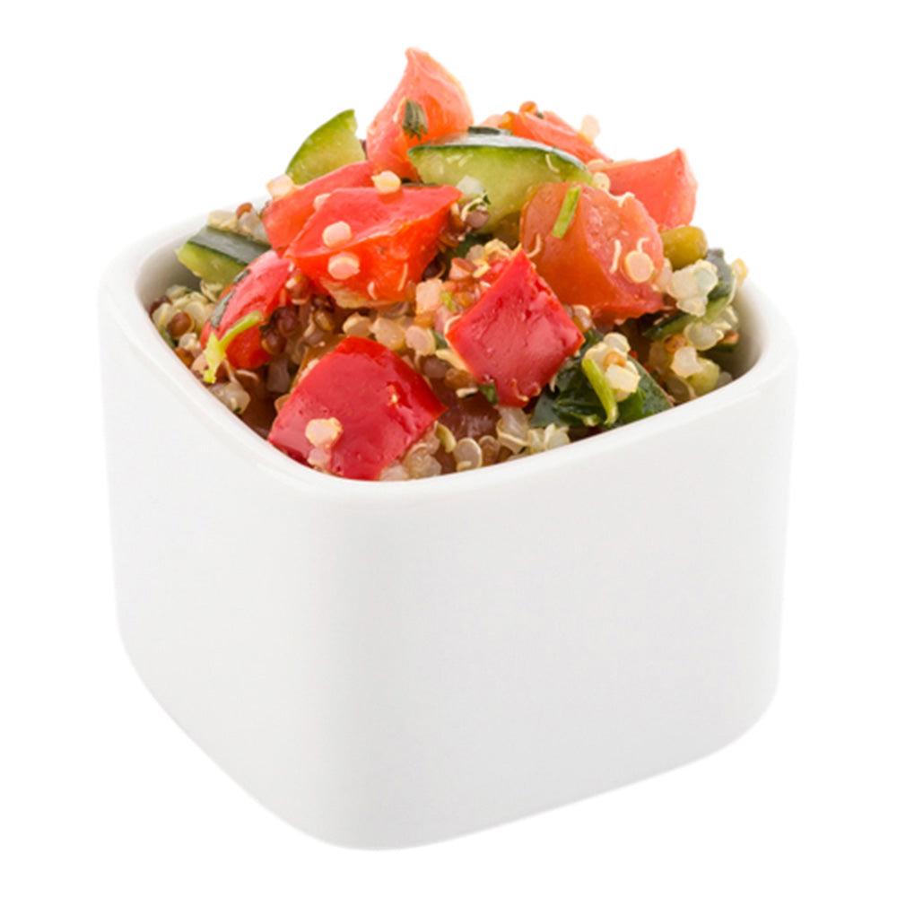 restaurantware Chef 101 5 oz Square White Porcelain Medium Quadratto Cup - 2 1/4" x 2 1/4" x 2" - 10 count box