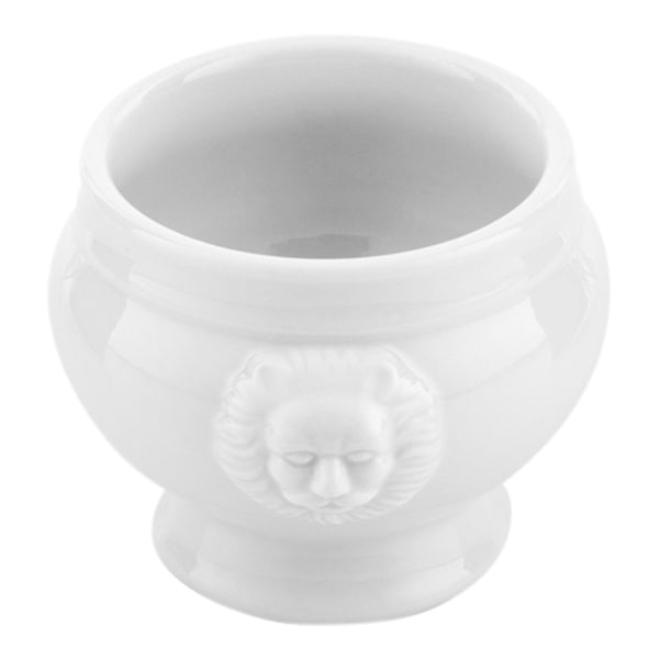 Restaurantware Chef 101 6 Oz Round White Porcelain Lion Head Soup Bowl - 4" X 3 1/4" X 2 1/2" - 10 Count Box