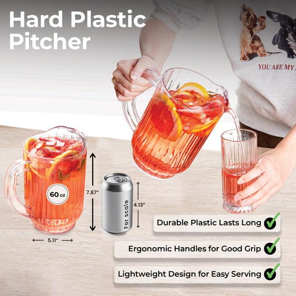 Restaurantware Chef 101 60 Oz Clear Plastic Water Pitcher - 5" X 5" X 7 3/4" - 1 Count Box