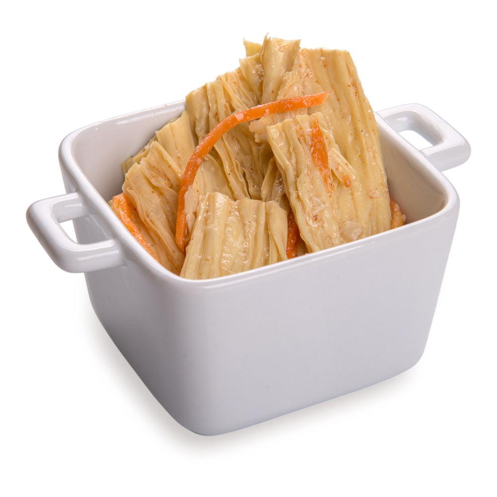 restaurantware Chef 101 7 oz Square White Porcelain Mini Casserole Dish - 4 1/2" x 3 1/2" x 2" - 10 count box