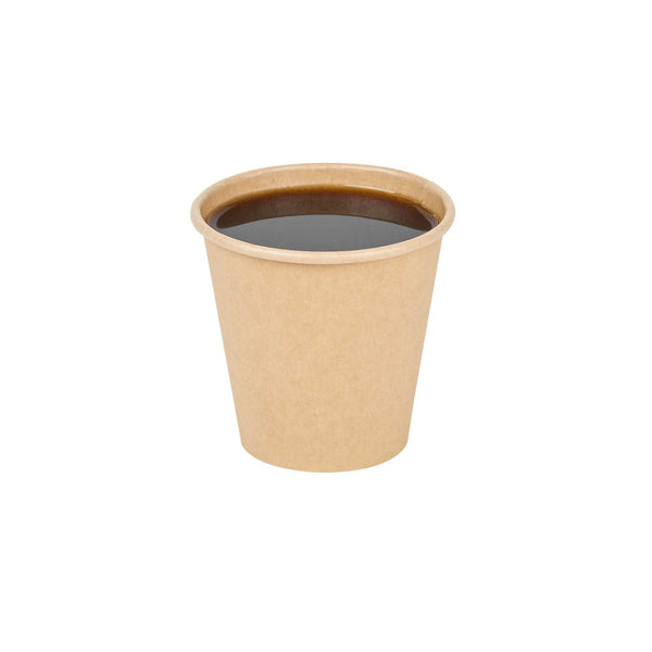 Restaurantware Chef 101 8 Oz Natural Paper Unbleached Coffee Cup - Single Wall - 3 1/2" X 3 1/2" X 3 1/4" - 1000 Count Box