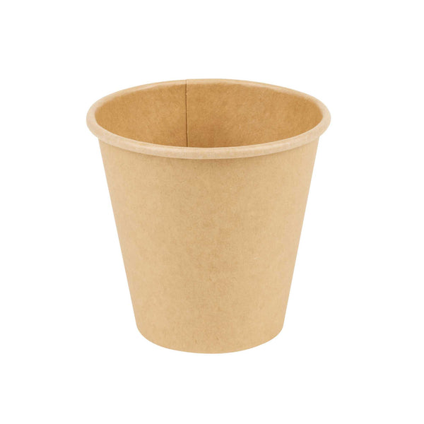 Restaurantware Chef 101 8 Oz Natural Paper Unbleached Coffee Cup - Single Wall - 3 1/2" X 3 1/2" X 3 1/4" - 1000 Count Box