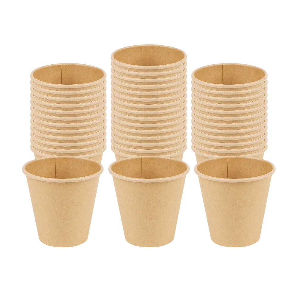restaurantware Chef 101 8 oz Natural Paper Unbleached Coffee Cup - Single Wall - 3 1/2" x 3 1/2" x 3 1/4" - 1000 count box