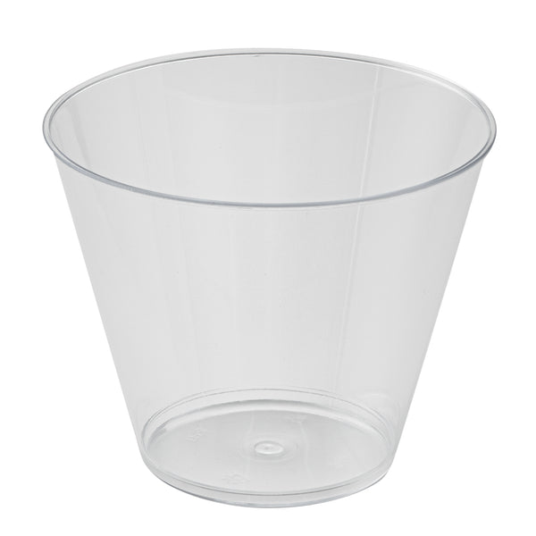 Restaurantware Chef 101 9 Oz Clear Plastic Tumbler - 3 1/2" X 3 1/2" X 2 3/4" - 500 Count Box