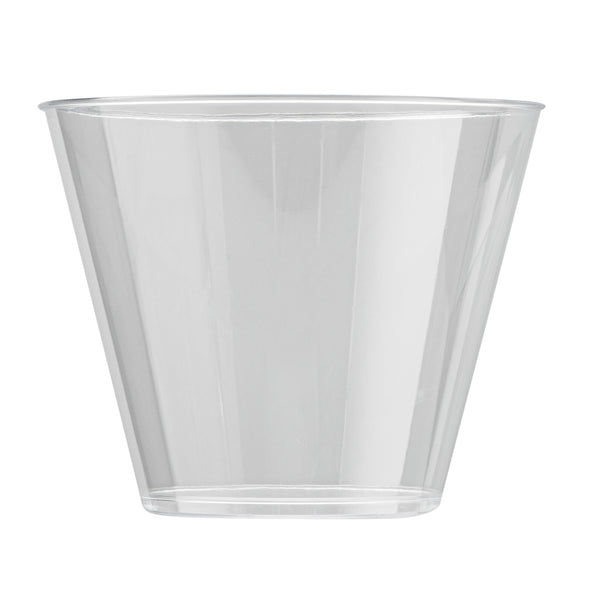 Restaurantware Chef 101 9 Oz Clear Plastic Tumbler - 3 1/2" X 3 1/2" X 2 3/4" - 500 Count Box