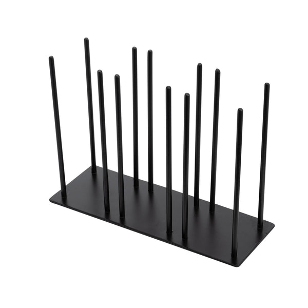 Restaurantware Chef 101 Black Iron Horizontal Portion Cup / Lid Organizer - 3 Section - 8 1/4" X 3" X 6" - 1 Count Box