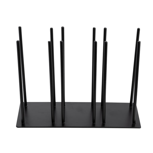 Restaurantware Chef 101 Black Iron Horizontal Portion Cup / Lid Organizer - 3 Section - 8 1/4" X 3" X 6" - 1 Count Box