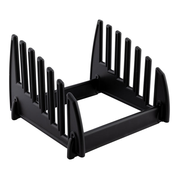 Restaurantware Chef 101 Black Plastic Collapsible Rack - For Flexible Cutting Board / Chopping Mat 6 Slots - 9" X 9" X 6 1/2" - 1 Count Box