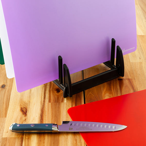 Restaurantware Chef 101 Black Plastic Collapsible Rack - For Flexible Cutting Board / Chopping Mat 6 Slots - 9" X 9" X 6 1/2" - 1 Count Box