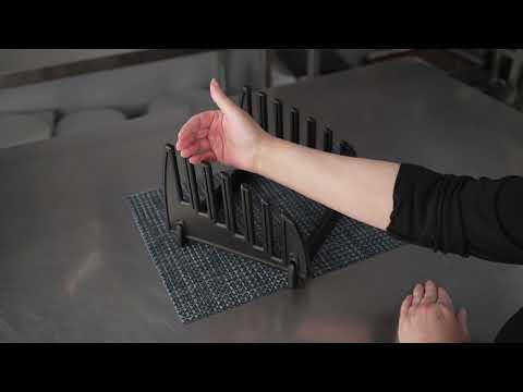 Restaurantware Chef 101 Black Plastic Collapsible Rack - For Flexible Cutting Board / Chopping Mat 6 Slots - 9" X 9" X 6 1/2" - 1 Count Box