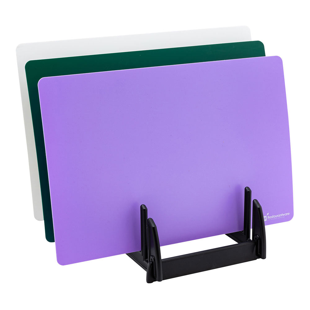 restaurantware Chef 101 Black Plastic Collapsible Rack - For Flexible Cutting Board / Chopping Mat 6 Slots - 9" x 9" x 6 1/2" - 1 count box