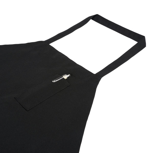 Restaurantware Chef 101 Black Standard Bib Apron - With 3 Pockets - 32 1/2'' X 27 1/2'' - 100 Count Box