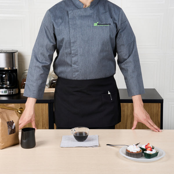Restaurantware Chef 101 Black Standard Waist Apron - With 3 Pockets - 24" X 12" - 100 Count Box
