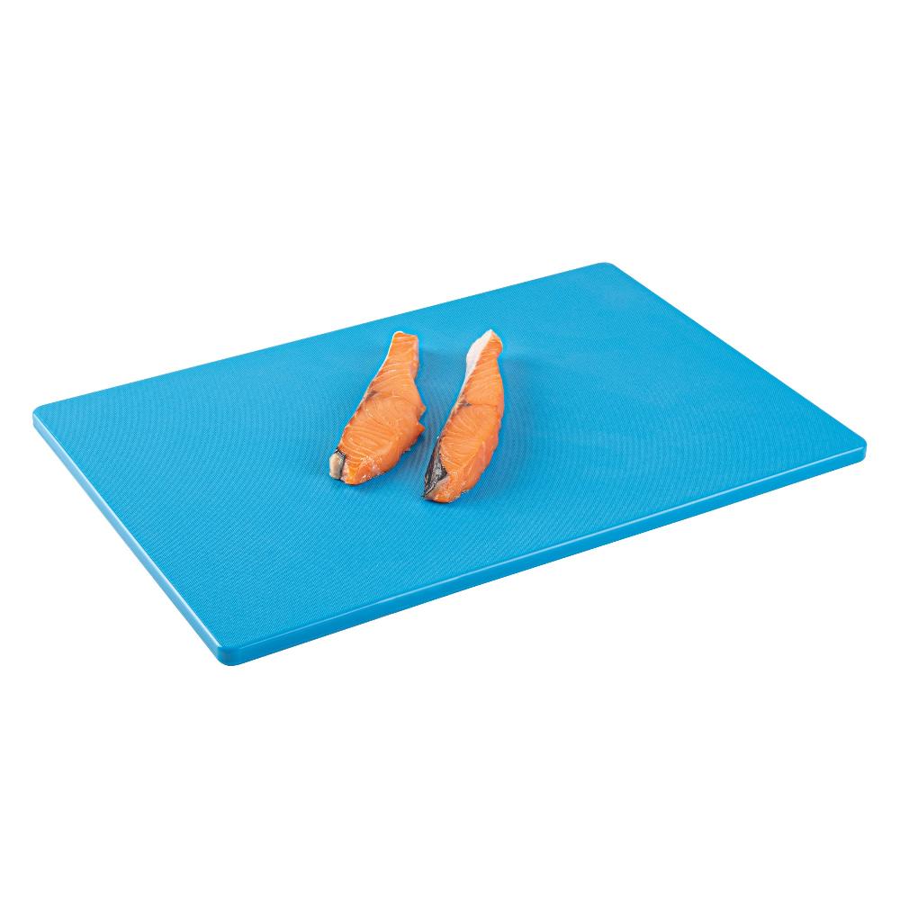 restaurantware Chef 101 Blue Plastic Cutting Board - 18" x 12" - 10 count box