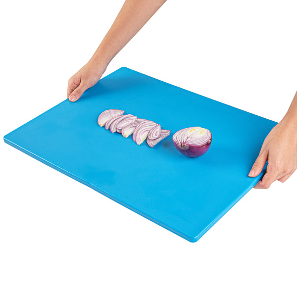 Restaurantware Chef 101 Blue Plastic Cutting Board - 20" X 15" - 10 Count Box