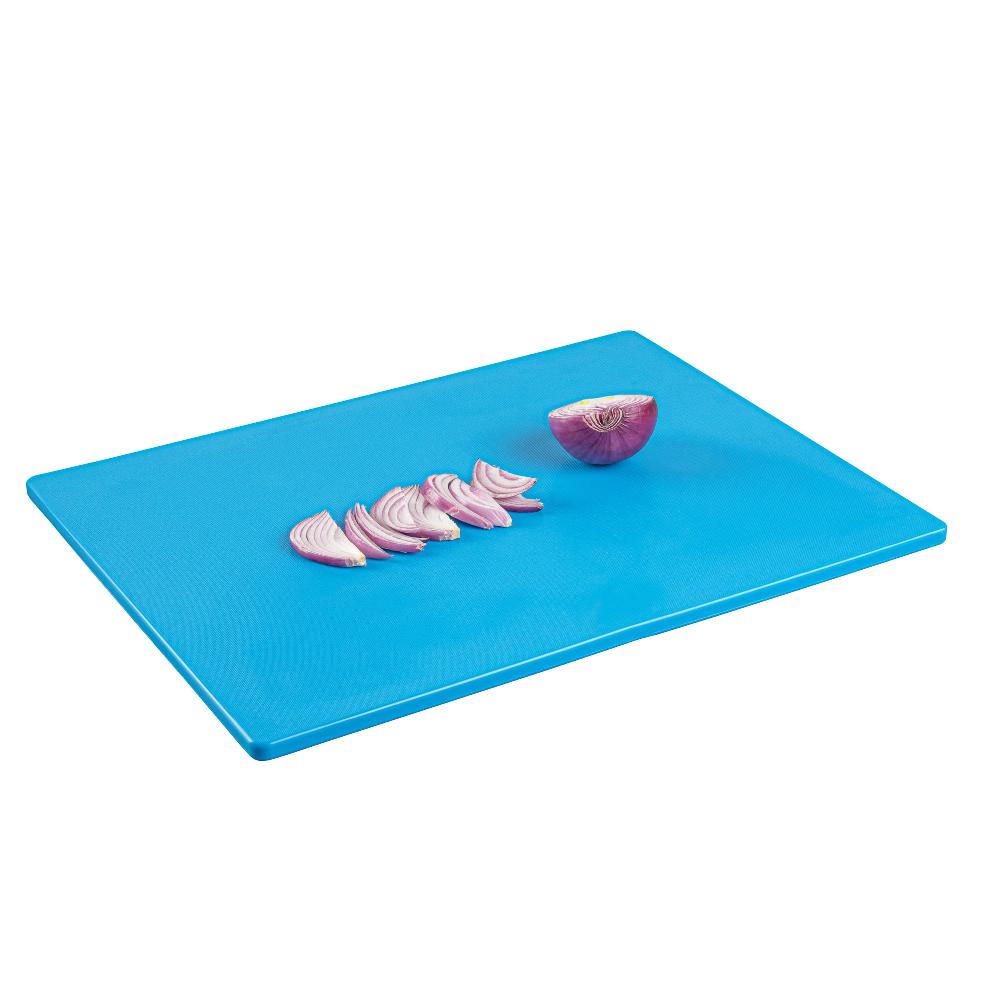 restaurantware Chef 101 Blue Plastic Cutting Board - 20" x 15" - 10 count box