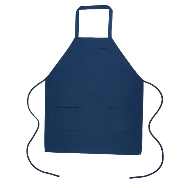Restaurantware Chef 101 Blue Standard Bib Apron - With 3 Pockets - 32 1/2'' X 27 1/2'' - 100 Count Box