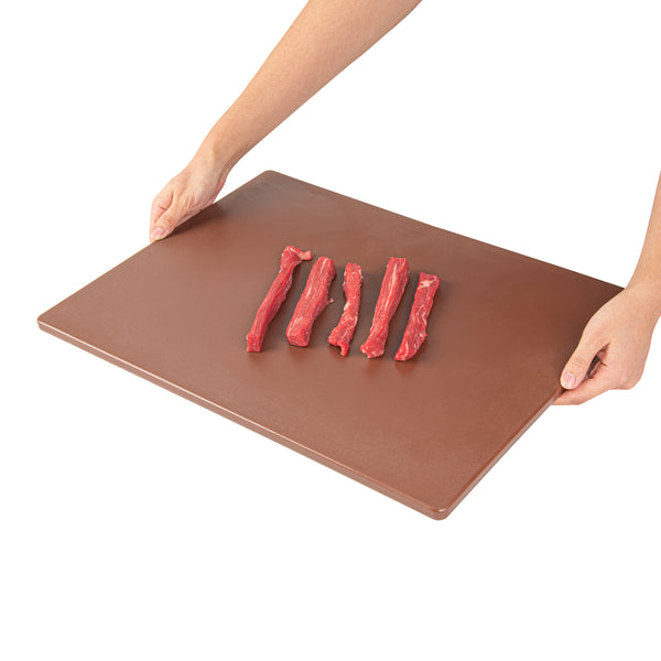 Restaurantware Chef 101 Brown Plastic Cutting Board - 20" X 15" - 10 Count Box