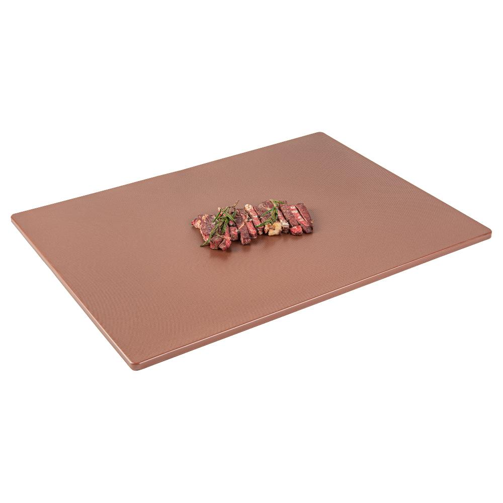 restaurantware Chef 101 Brown Plastic Cutting Board - 24" x 18" - 10 count box