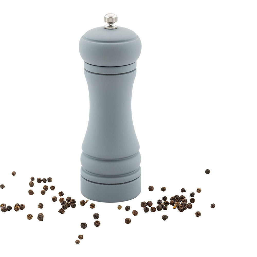 restaurantware Chef 101 Classic French Gray Wood Pepper Mill - Soft Touch - 2" x 2" x 6" - 1 count box