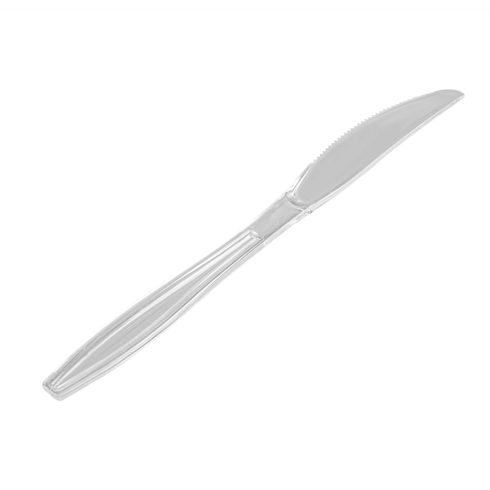 restaurantware Chef 101 Clear Plastic Knife - 7 1/4" x 3/4" - 250 count box