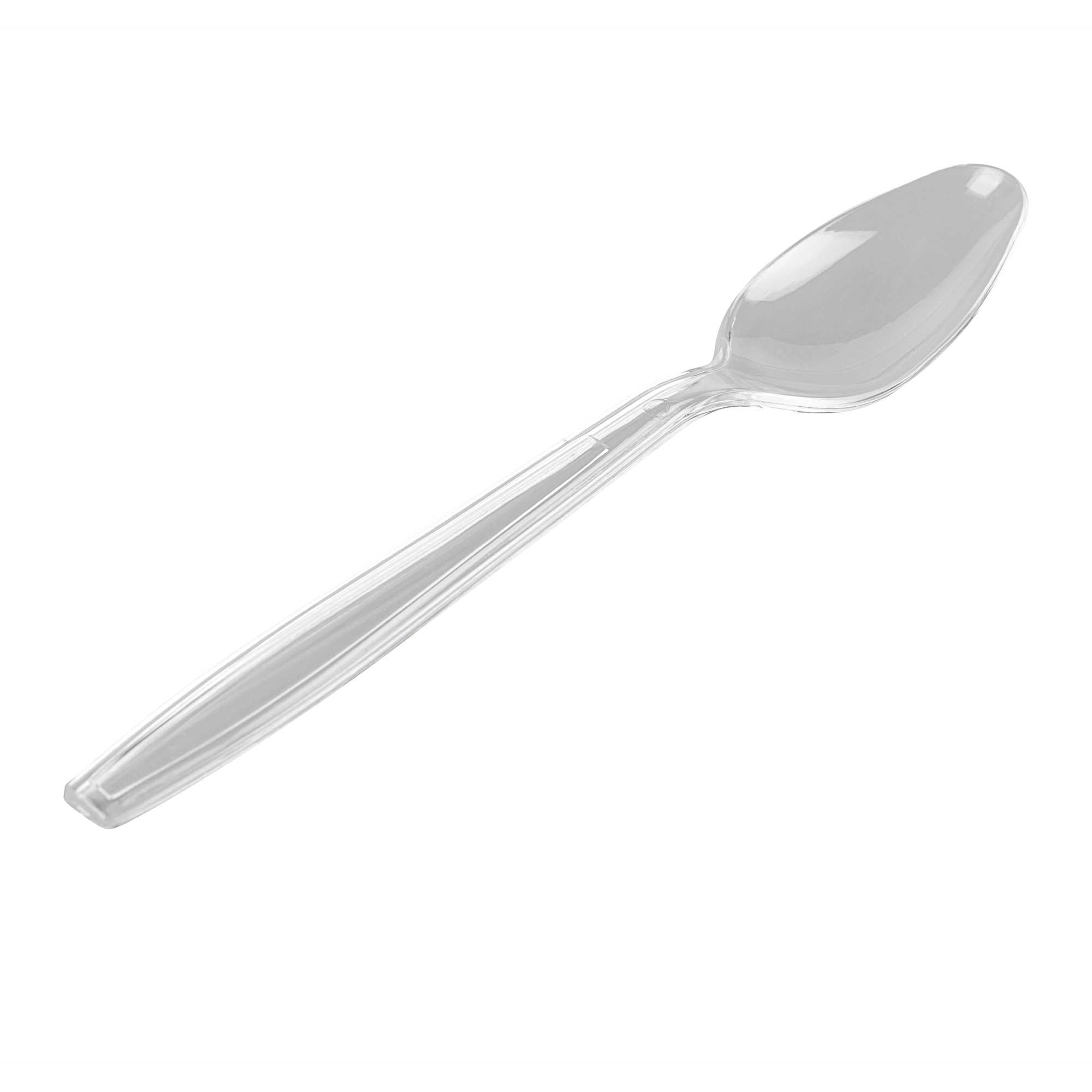 restaurantware Chef 101 Clear Plastic Spoon - 6 1/2" x 1 1/4" x 1/2" - 250 count box