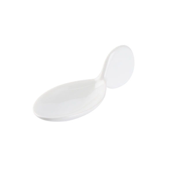 Restaurantware Chef 101 Fish White Porcelain Spoon - 4" X 1 1/2" X 1 1/4" - 10 Count Box