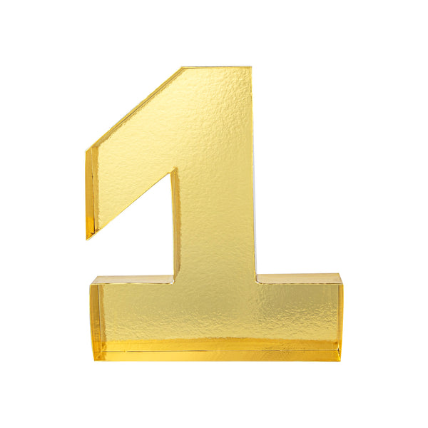 Restaurantware Chef 101 Gold Paper Charcuterie Fillable Number 1 Tray - 12" X 10" X 1 1/2" - 1 Count Box