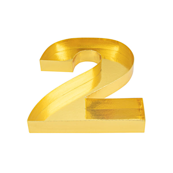 Restaurantware Chef 101 Gold Paper Charcuterie Fillable Number 2 Tray - 12" X 10" X 1 1/2" - 1 Count Box