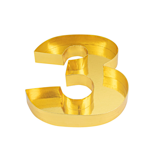 Restaurantware Chef 101 Gold Paper Charcuterie Fillable Number 3 - 12" X 10" X 1 1/2" - 1 Count Box