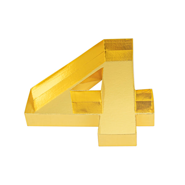 Restaurantware Chef 101 Gold Paper Charcuterie Fillable Number 4 Tray - 12" X 10" X 1 1/2" - 1 Count Box