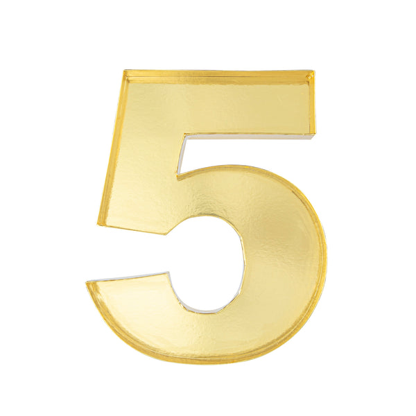 Restaurantware Chef 101 Gold Paper Charcuterie Fillable Number 5 Tray - 12" X 10" X 1 1/2" - 1 Count Box