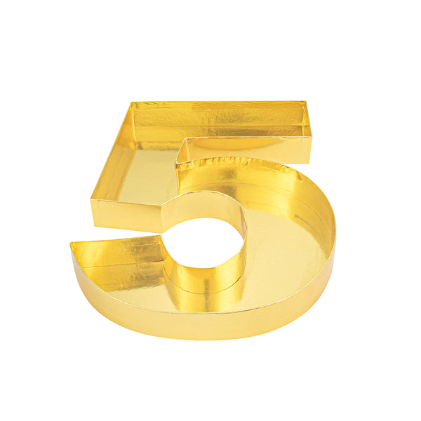 Restaurantware Chef 101 Gold Paper Charcuterie Fillable Number 5 Tray - 12" X 10" X 1 1/2" - 1 Count Box