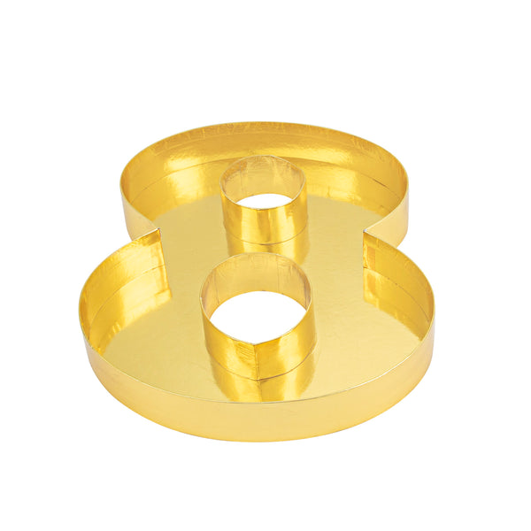 Restaurantware Chef 101 Gold Paper Charcuterie Fillable Number 8 Tray - 12" X 10" X 1 1/2" - 1 Count Box