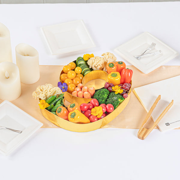 Restaurantware Chef 101 Gold Paper Charcuterie Fillable Number 9 Tray - 12" X 10" X 1 1/2" - 1 Count Box