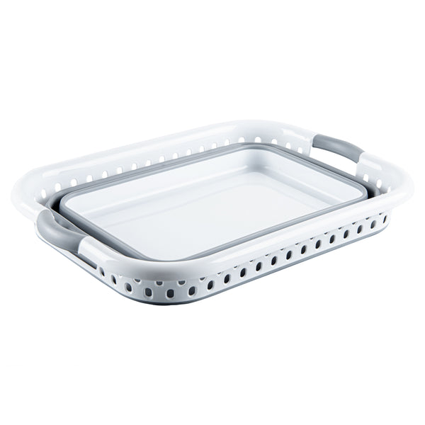 Restaurantware Chef 101 Gray Plastic Collapsible Storage Container - 21" X 15 1/2" X 8 3/4" - 1 Count Box