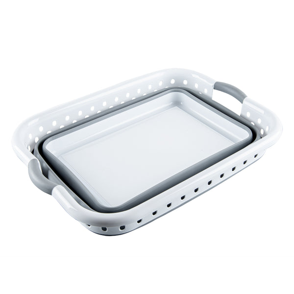 Restaurantware Chef 101 Gray Plastic Collapsible Storage Container - 24" X 17 1/4" X 9 3/4" - 1 Count Box