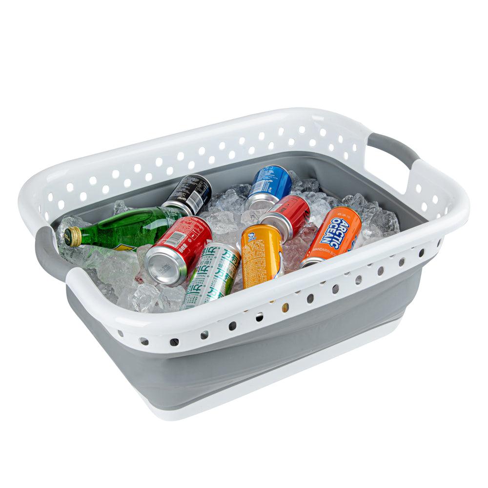 restaurantware Chef 101 Gray Plastic Collapsible Storage Container - 24" x 17 1/4" x 9 3/4" - 1 count box