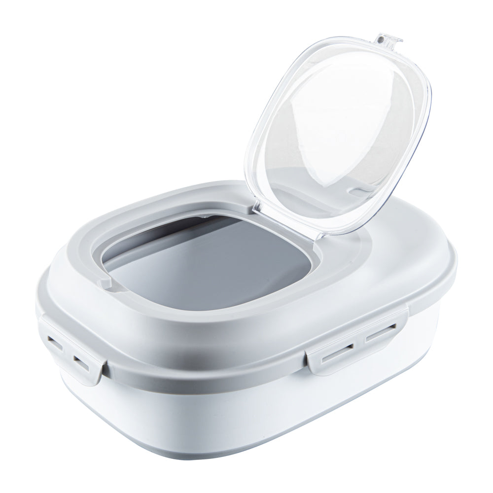 restaurantware Chef 101 Gray Plastic Collapsible Storage Container - 17 3/4" x 13" x 14 3/4" - 1 count box