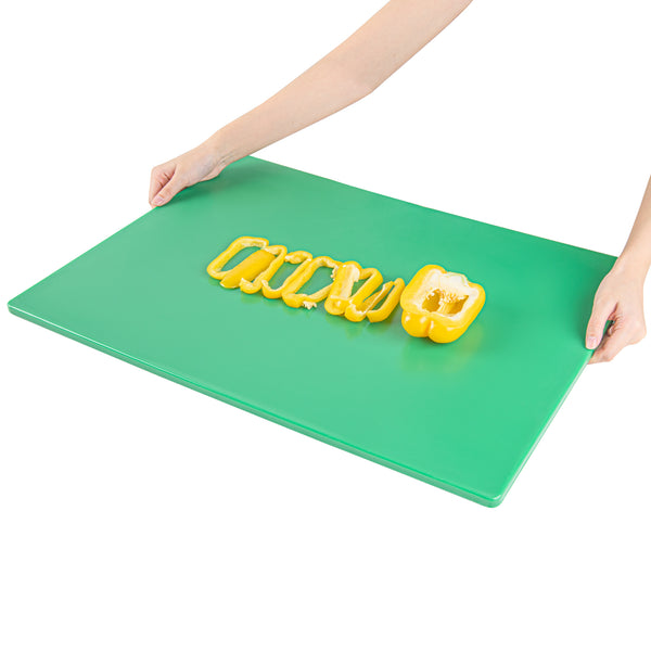 Restaurantware Chef 101 Green Plastic Cutting Board - 24" X 18" - 10 Count Box