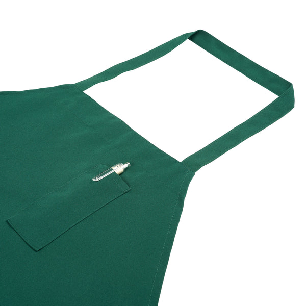 Restaurantware Chef 101 Green Standard Bib Apron - With 3 Pockets - 32 1/2'' X 27 1/2'' - 100 Count Box