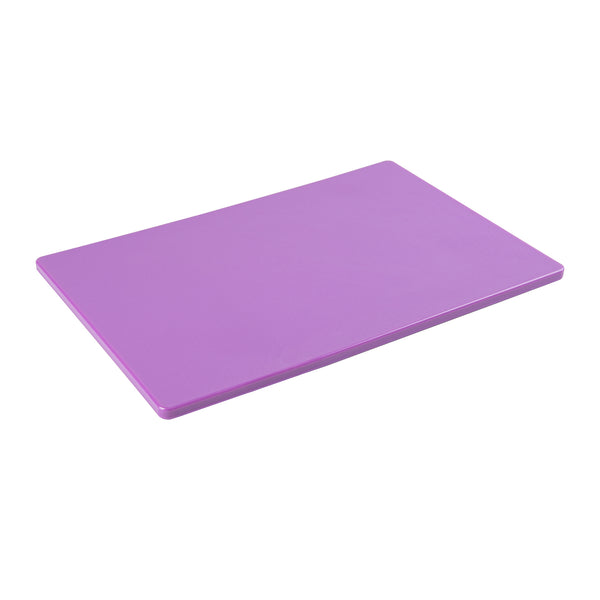 Restaurantware Chef 101 Purple Plastic Cutting Board - 18" X 12" - 10 Count Box