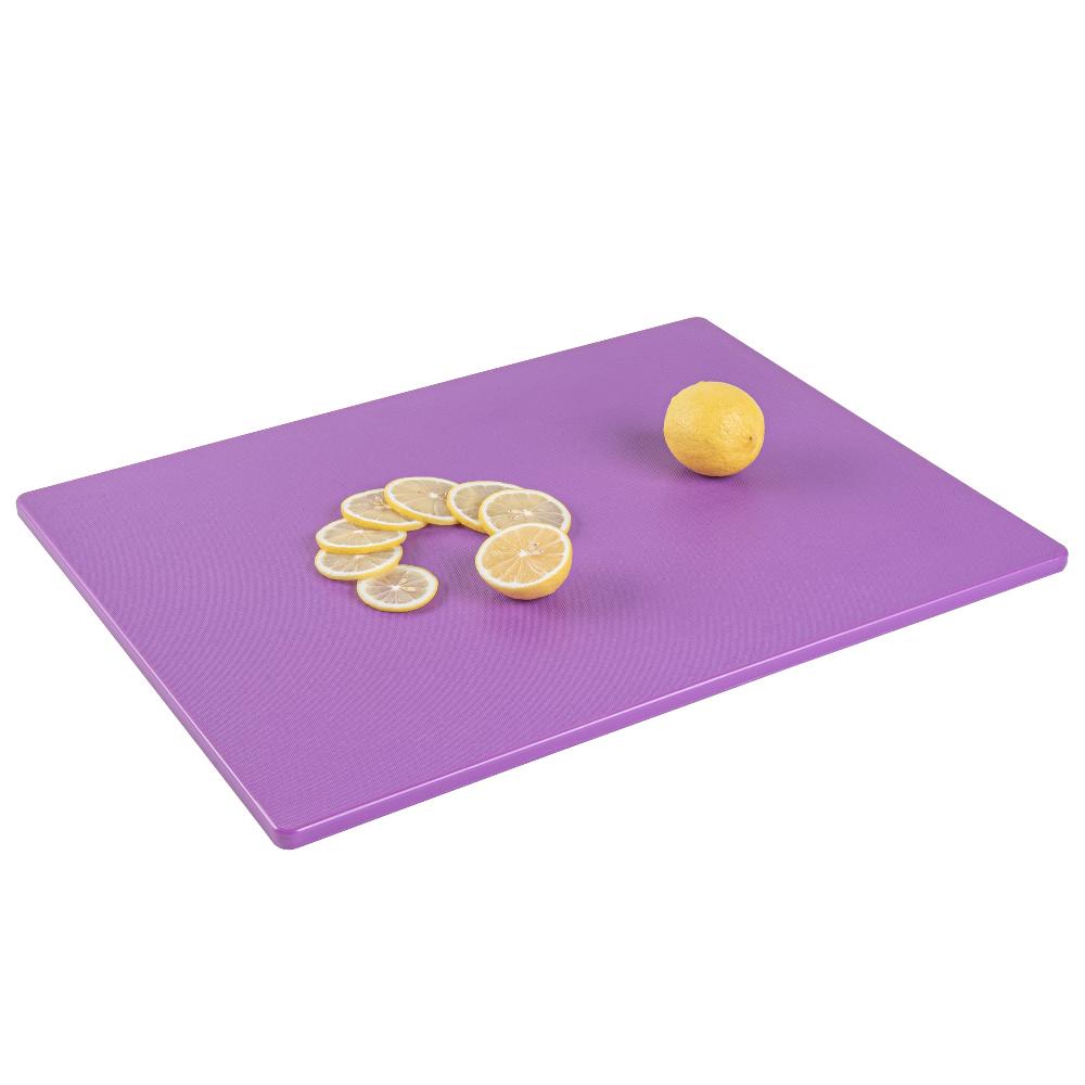 restaurantware Chef 101 Purple Plastic Cutting Board - 20" x 15" - 10 count box
